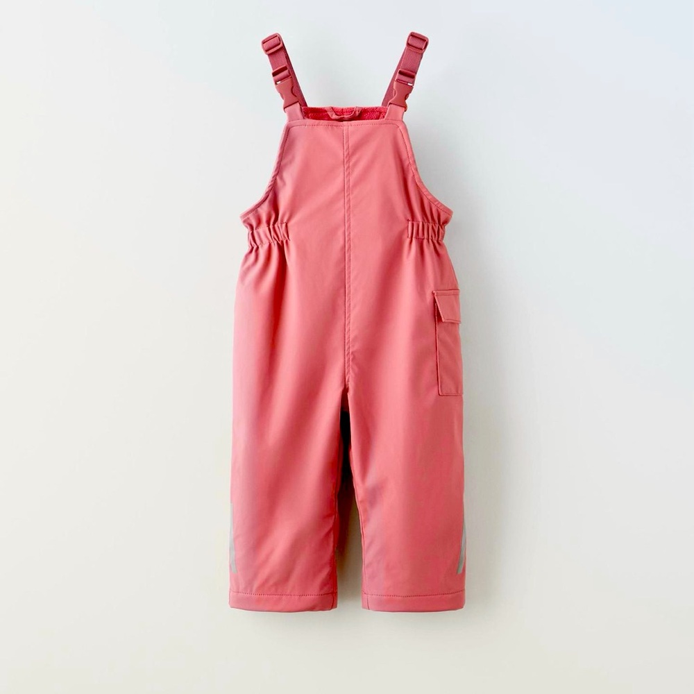 4-5T (43,3 inches) Pink Plain Rubberized overalls